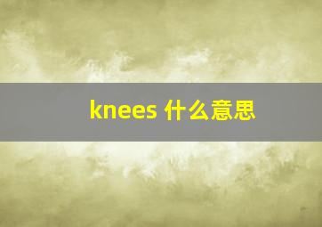 knees 什么意思